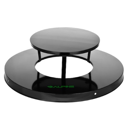 Alpine Industries Rain Bonnet Lid for Outdoor Metal Waste Receptacle - 38 Gallon Black ALP479-38-A